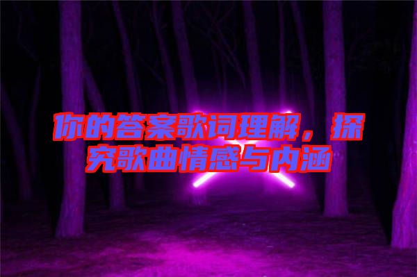 你的答案歌詞理解，探究歌曲情感與內涵