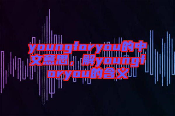 youngforyou的中文意思，解youngforyou的含義