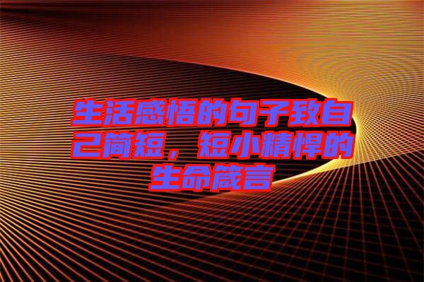 生活感悟的句子致自己簡短，短小精悍的生命箴言