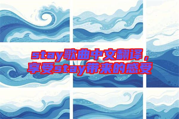 stay歌曲中文翻譯，享受stay帶來(lái)的感受