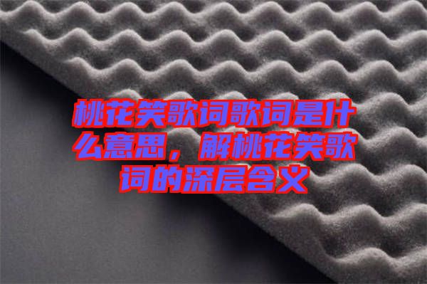 桃花笑歌詞歌詞是什么意思，解桃花笑歌詞的深層含義