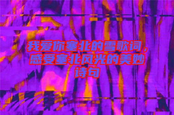 我愛你塞北的雪歌詞，感受塞北風(fēng)光的美妙詩句