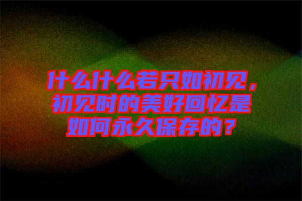 什么什么若只如初見(jiàn)，初見(jiàn)時(shí)的美好回憶是如何永久保存的？