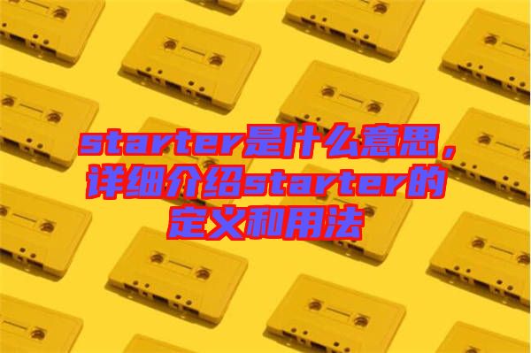 starter是什么意思，詳細(xì)介紹starter的定義和用法