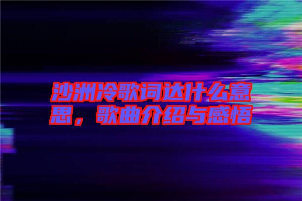 沙洲冷歌詞達(dá)什么意思，歌曲介紹與感悟