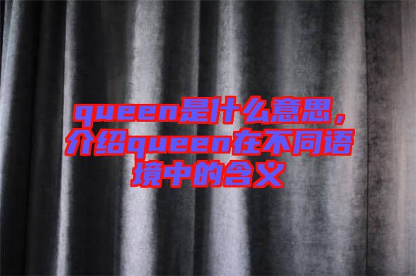 queen是什么意思，介紹queen在不同語(yǔ)境中的含義