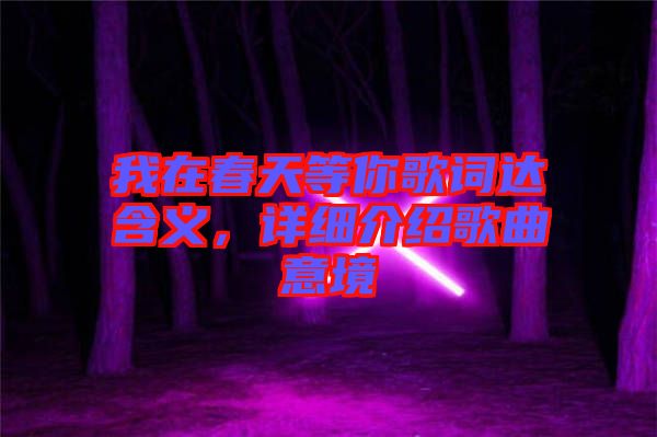 我在春天等你歌詞達(dá)含義，詳細(xì)介紹歌曲意境