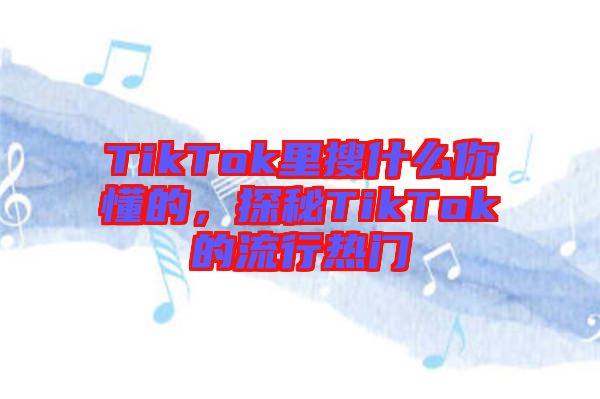 TikTok里搜什么你懂的，探秘TikTok的流行熱門