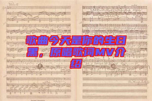 歌曲今天是你的生日黑，原唱歌詞MV介紹