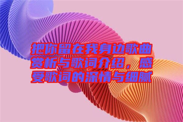 把你留在我身邊歌曲賞析與歌詞介紹，感受歌詞的深情與細(xì)膩