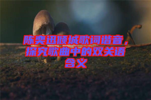 陳奕迅傾城歌詞諧音，探究歌曲中的雙關(guān)語含義