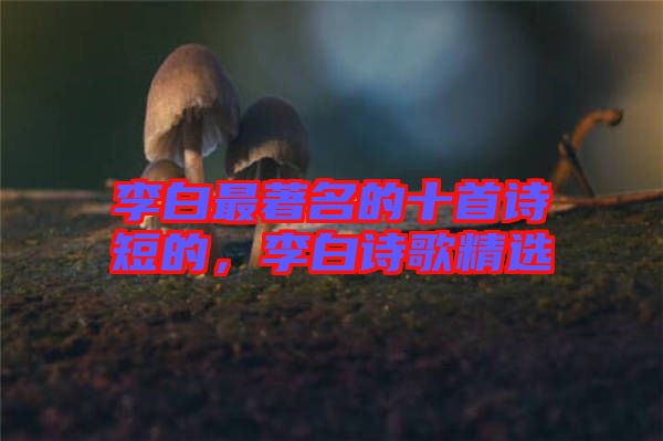 李白最著名的十首詩(shī)短的，李白詩(shī)歌精選