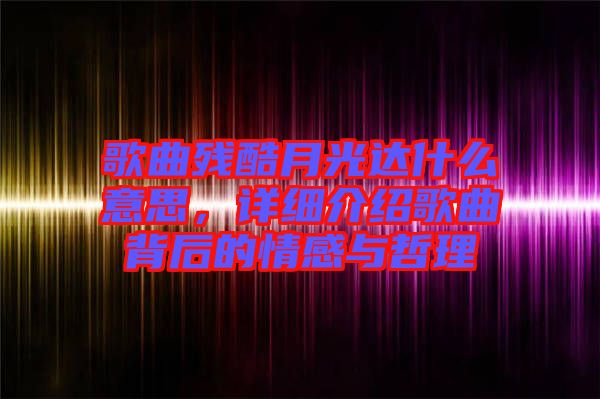 歌曲殘酷月光達(dá)什么意思，詳細(xì)介紹歌曲背后的情感與哲理