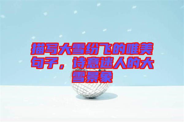 描寫大雪紛飛的唯美句子，詩意迷人的大雪景象