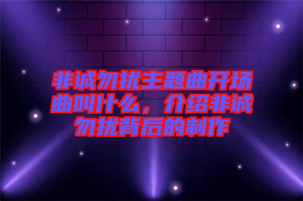 非誠勿擾主題曲開場曲叫什么，介紹非誠勿擾背后的制作