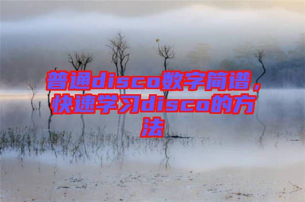 普通disco數(shù)字簡(jiǎn)譜，快速學(xué)習(xí)disco的方法