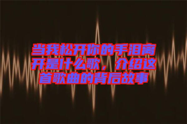 當(dāng)我松開你的手淚離開是什么歌，介紹這首歌曲的背后故事