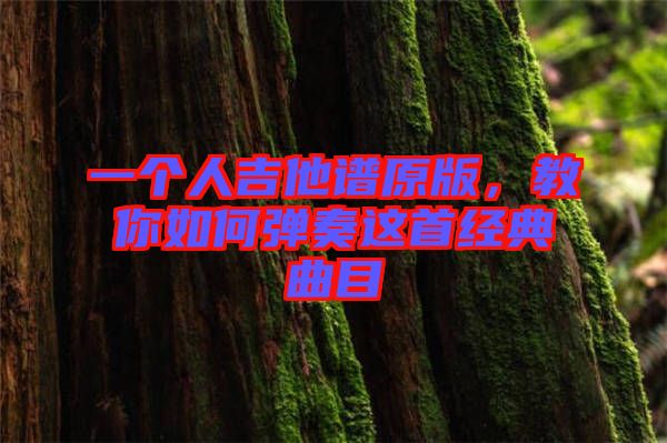 一個人吉他譜原版，教你如何彈奏這首經(jīng)典曲目