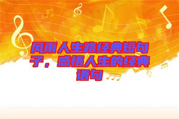 風雨人生路經(jīng)典短句子，感悟人生的經(jīng)典語句