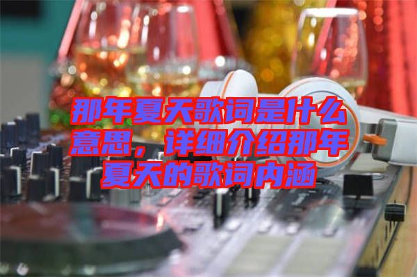 那年夏天歌詞是什么意思，詳細(xì)介紹那年夏天的歌詞內(nèi)涵