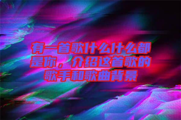 有一首歌什么什么都是你，介紹這首歌的歌手和歌曲背景