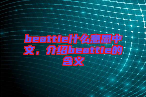 beattie什么意思中文，介紹beattie的含義