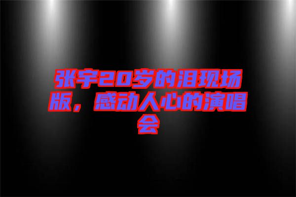 張宇20歲的淚現(xiàn)場版，感動人心的演唱會