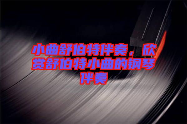 小曲舒伯特伴奏，欣賞舒伯特小曲的鋼琴伴奏