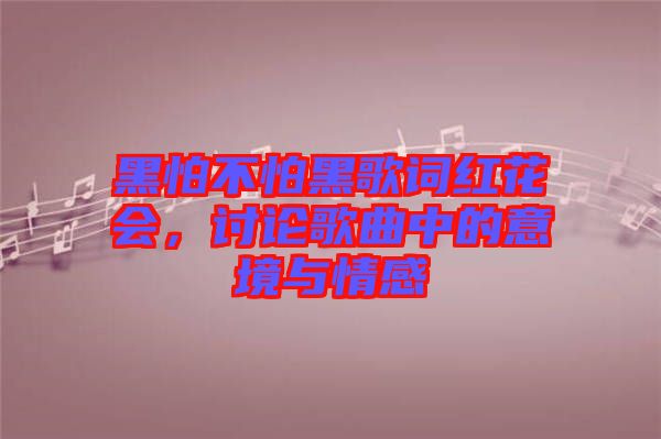 黑怕不怕黑歌詞紅花會，討論歌曲中的意境與情感