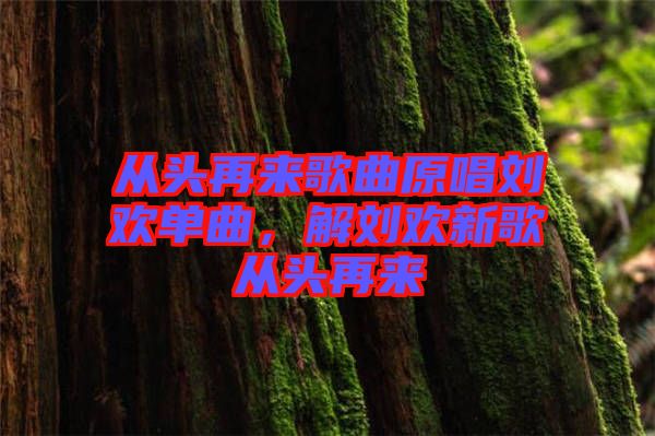 從頭再來歌曲原唱劉歡單曲，解劉歡新歌從頭再來