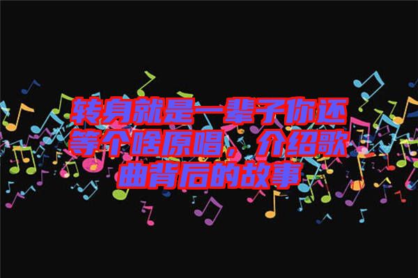 轉(zhuǎn)身就是一輩子你還等個啥原唱，介紹歌曲背后的故事