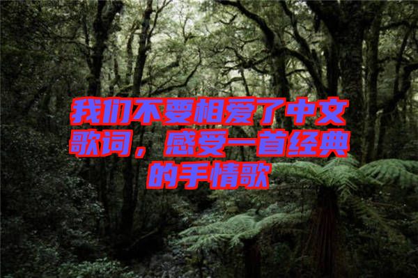 我們不要相愛(ài)了中文歌詞，感受一首經(jīng)典的手情歌