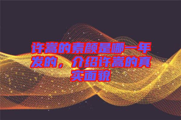 許嵩的素顏是哪一年發(fā)的，介紹許嵩的真實面貌