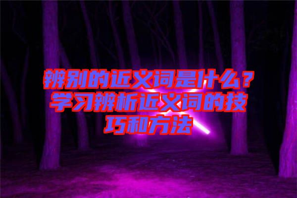 辨別的近義詞是什么？學(xué)習(xí)辨析近義詞的技巧和方法