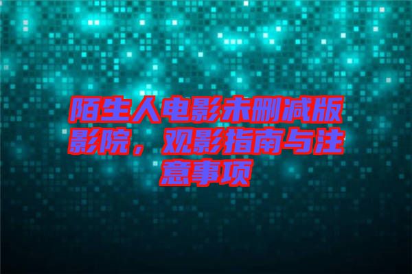 陌生人電影未刪減版影院，觀影指南與注意事項