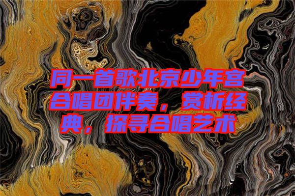 同一首歌北京少年宮合唱團伴奏，賞析經(jīng)典，探尋合唱藝術(shù)