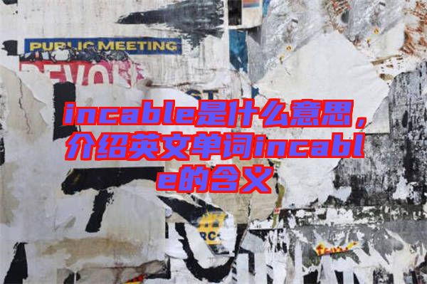 incable是什么意思，介紹英文單詞incable的含義