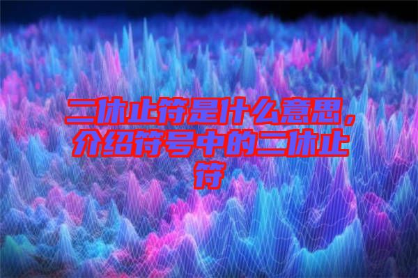 二休止符是什么意思，介紹符號中的二休止符