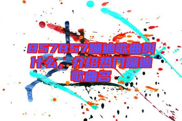 857857蹦迪歌曲叫什么，介紹熱門蹦迪歌曲名