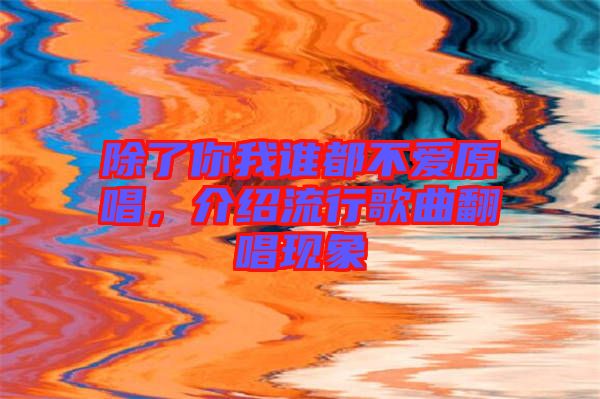 除了你我誰(shuí)都不愛原唱，介紹流行歌曲翻唱現(xiàn)象