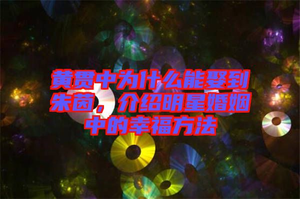 黃貫中為什么能娶到朱茵，介紹明星婚姻中的幸福方法