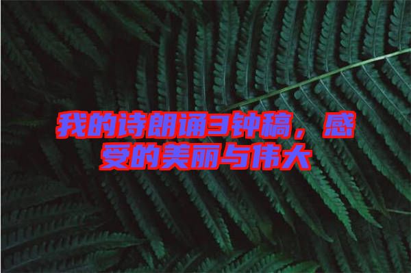 我的詩朗誦3鐘稿，感受的美麗與偉大