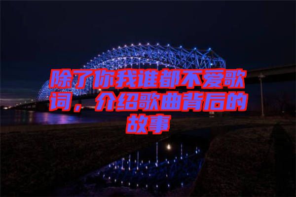 除了你我誰都不愛歌詞，介紹歌曲背后的故事