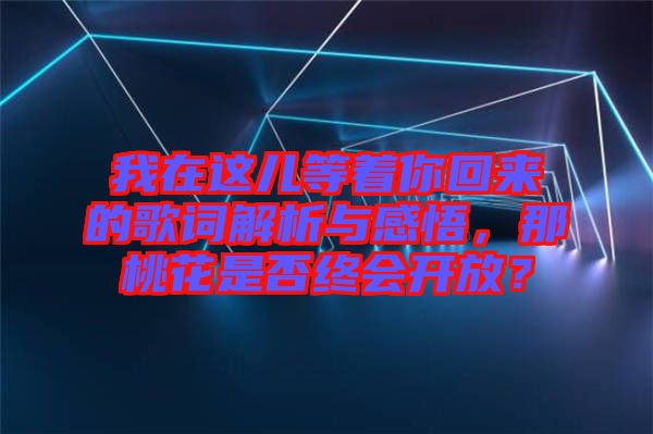 我在這兒等著你回來的歌詞解析與感悟，那桃花是否終會開放？