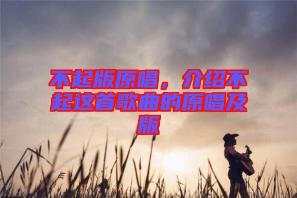 不起版原唱，介紹不起這首歌曲的原唱及版