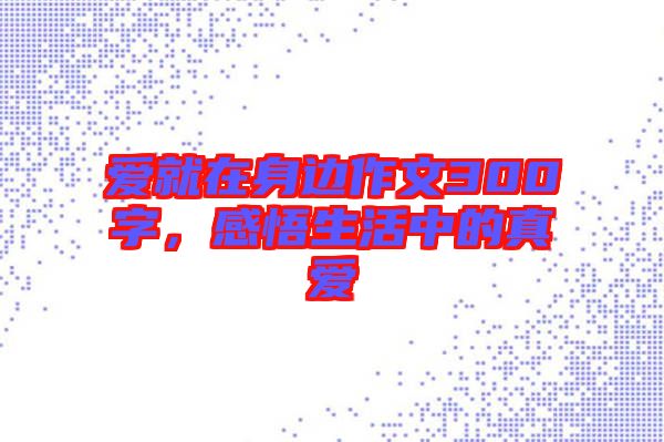 愛(ài)就在身邊作文300字，感悟生活中的真愛(ài)