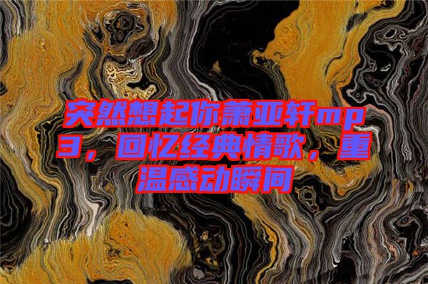 突然想起你蕭亞軒mp3，回憶經(jīng)典情歌，重溫感動(dòng)瞬間