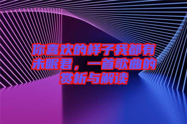 你喜歡的樣子我都有未眠君，一首歌曲的賞析與解讀