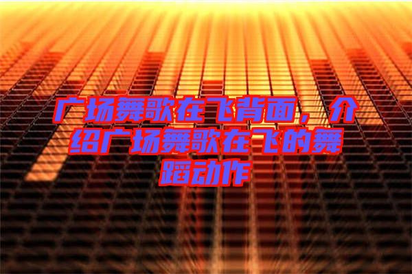 廣場舞歌在飛背面，介紹廣場舞歌在飛的舞蹈動(dòng)作