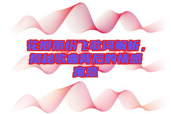 花瓣雨紛飛歌詞解析，揭秘歌曲背后的情感寓意